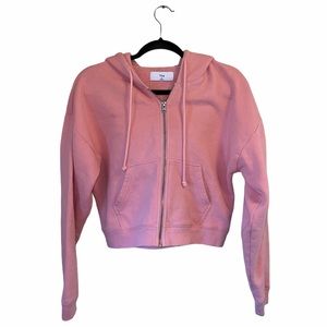 Aritzia Cropped Pink Hoodie